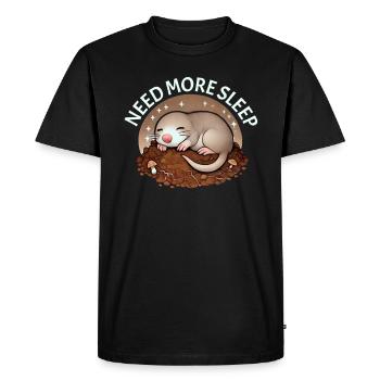 Need more sleep, funny mole, - Men's Premium Organic T-Shirt - black - Front - Nico (187cm)