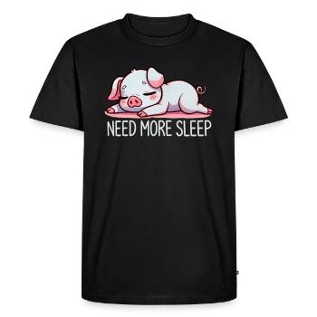 Need More Sleep Funny Pig Farm - Men's Premium Organic T-Shirt - black - Front - Nico (187cm)