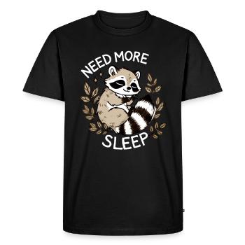 Besoin de plus de sommeil, drôle de raton laveur, - T-shirt Premium bio Homme - noir - Devant - Nico (187cm)