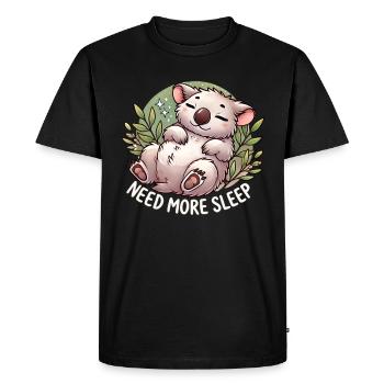 Need More Sleep Funny Wombat Animal Humor Pajama - Men's Premium Organic T-Shirt - black - Front - Nico (187cm)