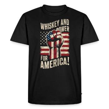 Whiskey And Power For America Patriotic Fist Flag - Men's Premium Organic T-Shirt - black - Front - Nico (187cm)