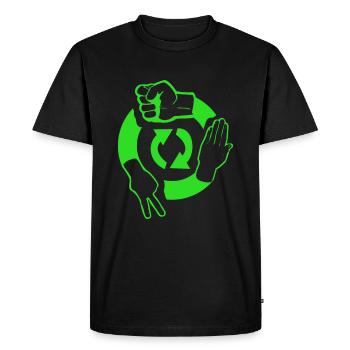 Ciseaux dynamiques symboles de papier de pierre - T-shirt Premium bio Homme - noir - Devant - Nico (187cm)