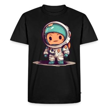 Petit astronaute - T-shirt Premium bio Homme - noir - Devant - Nico (187cm)