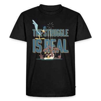 Looney Tunes The Struggle Is Real Phrase - T-shirt Premium bio Homme - noir - Devant - Nico (187cm)