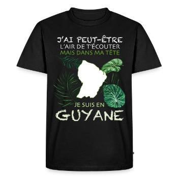 Message Guyane Idée Cadeau - T-shirt Premium bio Homme - noir - Devant - Nico (187cm)