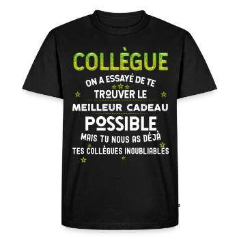 Collègue Cadeau Des Collègues Inoubliables - T-shirt Premium bio Homme - noir - Devant - Nico (187cm)