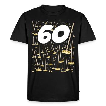 60 Balais Anniversaire Soixante Ans Homme Femme - T-shirt Premium bio Homme - noir - Devant - Nico (187cm)