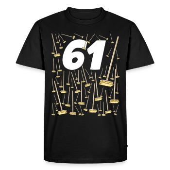 61 balais anniversaire humour homme ou femme - T-shirt Premium bio Homme - noir - Devant - Nico (187cm)