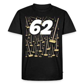 62 balais Anniversaire 62 ans Humour Homme Femme - T-shirt Premium bio Homme - noir - Devant - Nico (187cm)