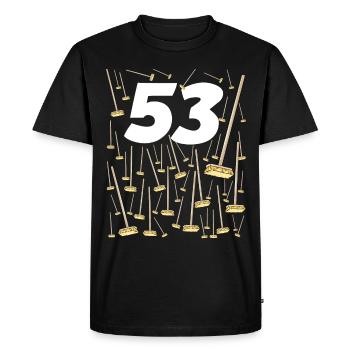 53 balais humour anniversaire marrant 53 ans - T-shirt Premium bio Homme - noir - Devant - Nico (187cm)