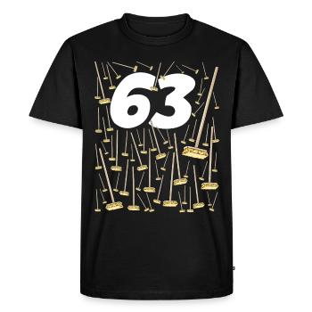 63 Brooms Birthday Gift 63 years - Men's Premium Organic T-Shirt - black - Front - Nico (187cm)