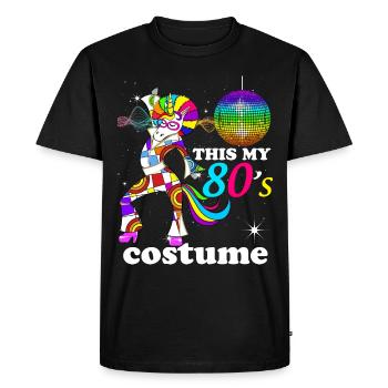Tenue Année 80 Licorne Disco Au Bout De La Nuit - T-shirt Premium bio Homme - noir - Devant - Nico (187cm)