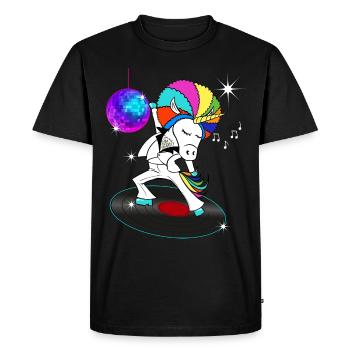 Jahr Disco Vintage Einhorn Style 70 80 - Männer Premium Bio T-Shirt - Schwarz - Vorne - Nico (187cm)