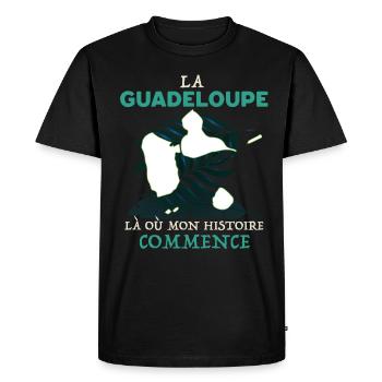 Guadeloupe Cadeau Homme Ou Femme Citation - T-shirt Premium bio Homme - noir - Devant - Nico (187cm)