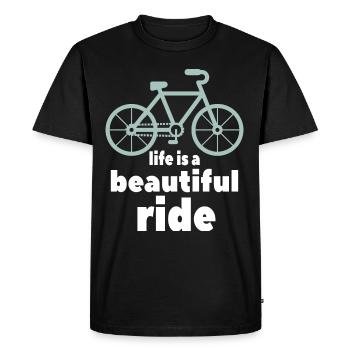 Vélo dit - T-shirt Premium bio Homme - noir - Devant - Nico (187cm)