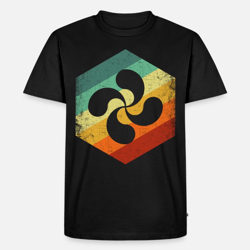 lauburu Retro, Euskal spain basque - Männer Premium Bio T-Shirt - Schwarz