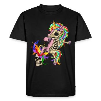 gothik skull lgbt dark unicorn queer lgbtq skeleton - Men's Premium Organic T-Shirt - black - Front - Nico (187cm)