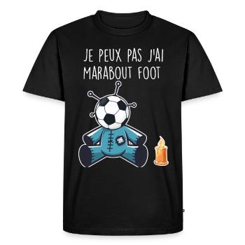 J'Peux Pas J'ai Marabout Foot Humour Sport - T-shirt Premium bio Homme - noir - Devant - Nico (187cm)
