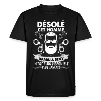 Momme barbu et sexy - T-shirt Premium bio Homme - noir - Devant - Nico (187cm)