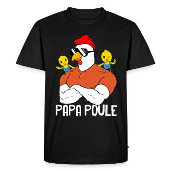 Papa Poule Et Poussins Super Cadeau Papa Drôle - T-shirt Premium bio Homme - noir - Devant - Nico (187cm)