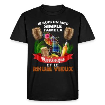 La Martinique Rhum Vieux Madras Vacances Homme - T-shirt Premium bio Homme - noir - Devant - Nico (187cm)