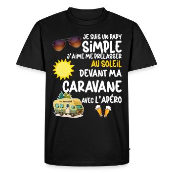 Caravane Papy Et Apéro Cadeau Homme - T-shirt Premium bio Homme - noir - Devant - Nico (187cm)
