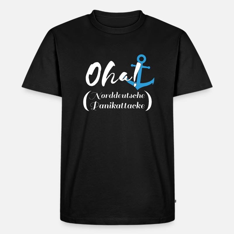 Oha - Männer Premium Bio T-Shirt - Schwarz
