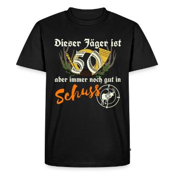 50 ans de chasse d’anniversaire de chasseur - T-shirt Premium bio Homme - noir - Devant - Nico (187cm)