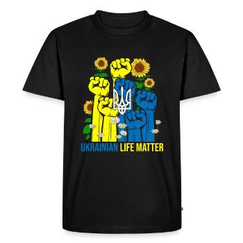 Ukrainian Life Matter - Men's Premium Organic T-Shirt - black - Front - Nico (187cm)