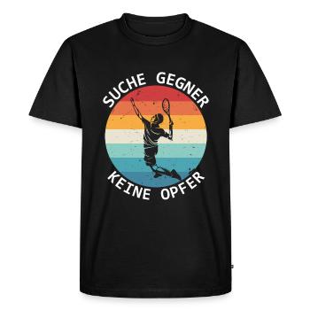 Tennis Search Opponents No Victims Tennis Players - Men's Premium Organic T-Shirt - black - Front - Nico (187cm)