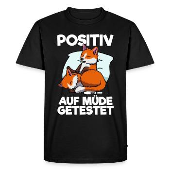 Fox tested positive for tired Fox sleep shirt - Men's Premium Organic T-Shirt - black - Front - Nico (187cm)