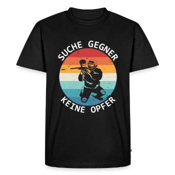 Paintball Search Opponents No Victims - Men's Premium Organic T-Shirt - black - Front - Nico (187cm)