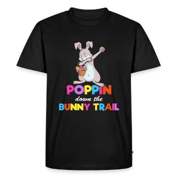 Poppin Down The Rabbit Trail Dabbing Rabbit - T-shirt Premium bio Homme - noir - Devant - Nico (187cm)