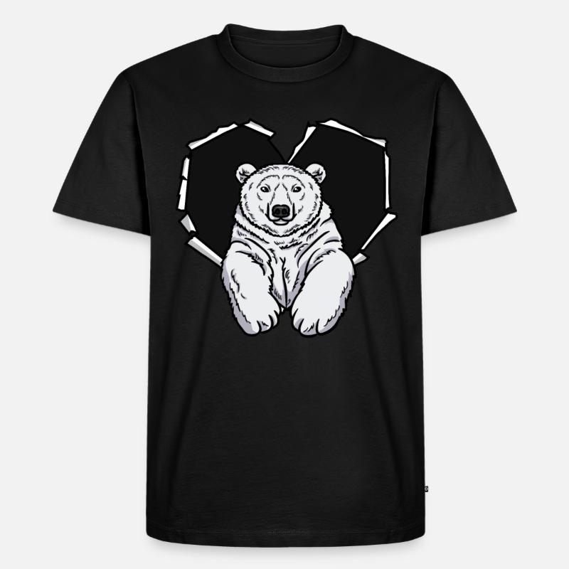 Riss Eisbär Zerrissenes Loch Eisbär - Männer Premium Bio T-Shirt - Schwarz