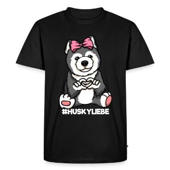 Husky Dear Dog Dog Mom Heart - Men's Premium Organic T-Shirt - black - Front - Nico (187cm)