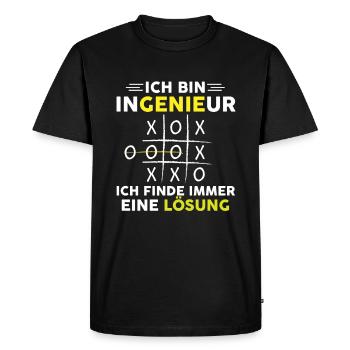 I am an engineer I always find a solution - Men's Premium Organic T-Shirt - black - Front - Nico (187cm)