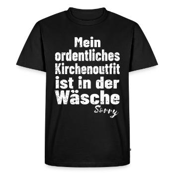 lustiges Shirt für Kirche und Gottesdienst - Männer Premium Bio T-Shirt - Schwarz - Vorne - Nico (187cm)