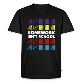 Homework Isn't School Cool Schoolchild - Men's Premium Organic T-Shirt - black - Front - Nico (187cm)