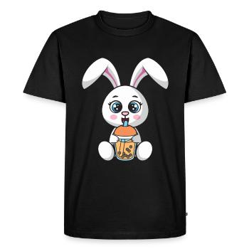 Bubble Milk Tea Rabbit drinks Boba Milk Tea - Men's Premium Organic T-Shirt - black - Front - Nico (187cm)