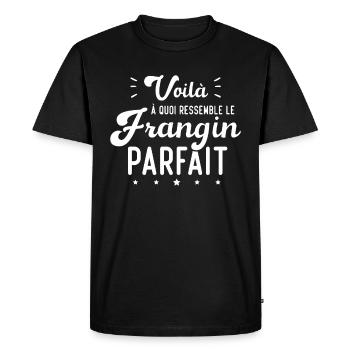 Voilà À Quoi Ressemble Le Frangin Parfait - T-shirt Premium bio Homme - noir - Devant - Nico (187cm)