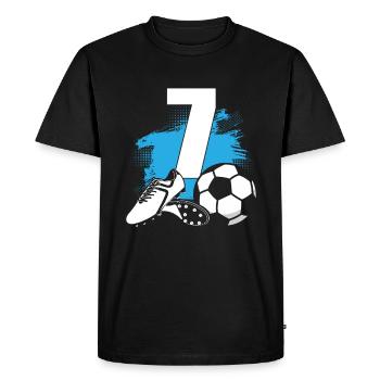 Soccer Ball 7 Years Old Footballer - Men's Premium Organic T-Shirt - black - Front - Nico (187cm)