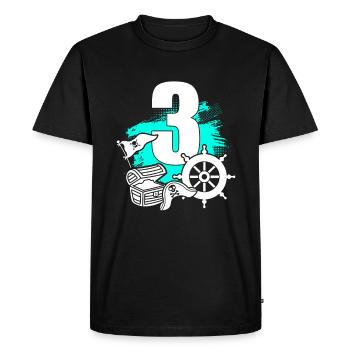 Pirate 3 years old - Men's Premium Organic T-Shirt - black - Front - Nico (187cm)