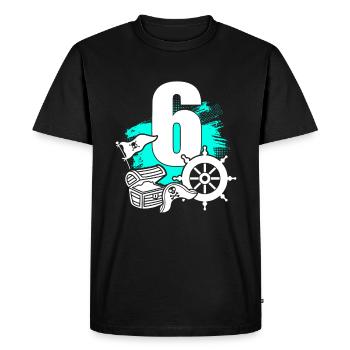 Pirate 6 years old - Men's Premium Organic T-Shirt - black - Front - Nico (187cm)