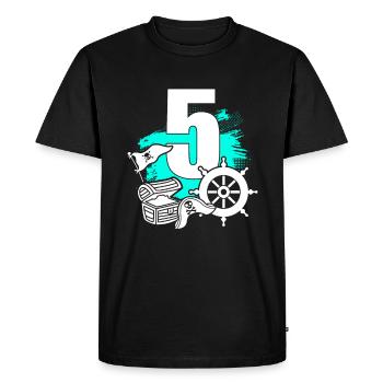 Pirate 5 years old - Men's Premium Organic T-Shirt - black - Front - Nico (187cm)