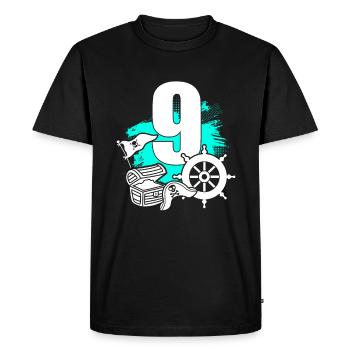 Pirate 9 years old - Men's Premium Organic T-Shirt - black - Front - Nico (187cm)