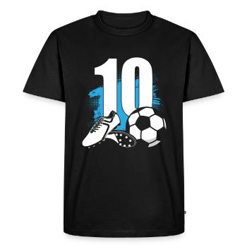 Football Footballeur de 10 ans 10e anniversaire - T-shirt Premium bio Homme - noir - Devant - Nico (187cm)