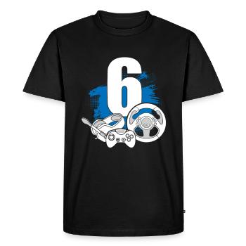 Contrôleur de jeu joueur de 6 ans - T-shirt Premium bio Homme - noir - Devant - Nico (187cm)