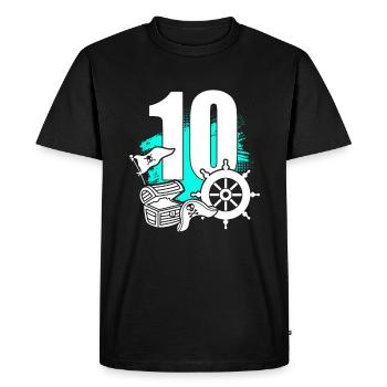 Pirate 10 ans pirates trésor 10ème anniversaire - T-shirt Premium bio Homme - noir - Devant - Nico (187cm)