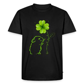 Tu es mon porte-bonheur hamster cloverleaf - T-shirt Premium bio Homme - noir - Devant - Nico (187cm)