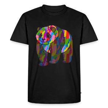 Panda coloré - T-shirt Premium bio Homme - noir - Devant - Nico (187cm)